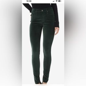 AG velvet skinny jeans dark green 25R